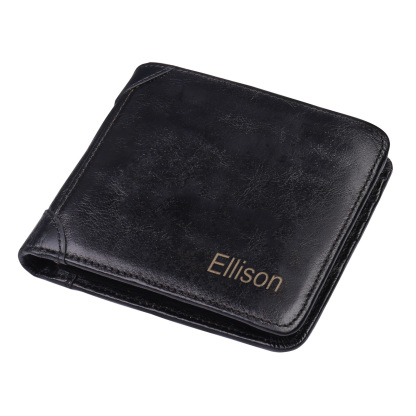 Cartera, billetera de cuero de primera capa personalizada 1 nombre e inicial monedero para hombre | Jessemade