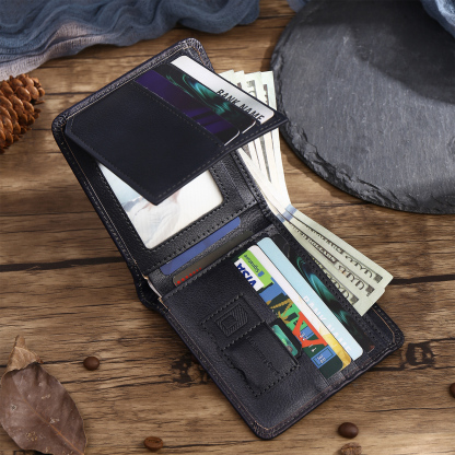 Cartera, billetera de cuero de primera capa personalizada 1 nombre e inicial monedero para hombre | Jessemade