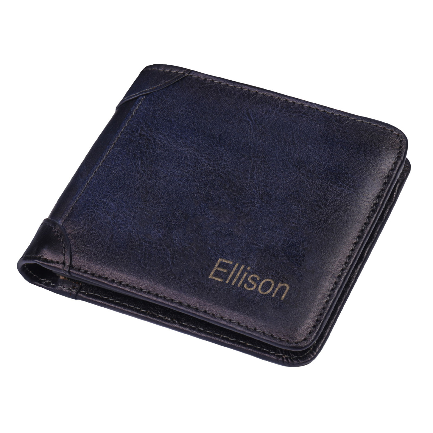 Cartera, billetera de cuero de primera capa personalizada 1 nombre e inicial monedero para hombre | Jessemade