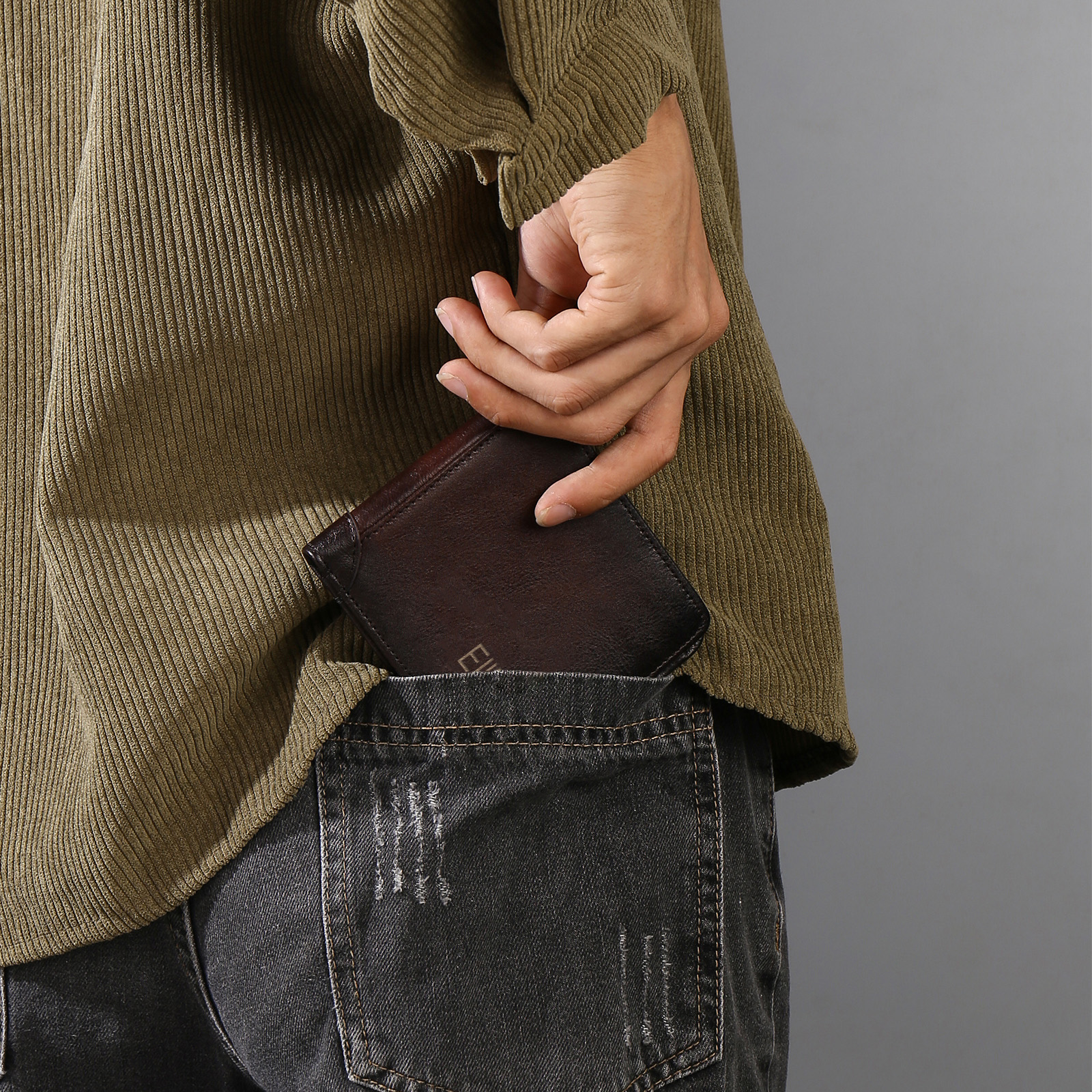 Cartera, billetera de cuero de primera capa personalizada 1 nombre e inicial monedero para hombre | Jessemade