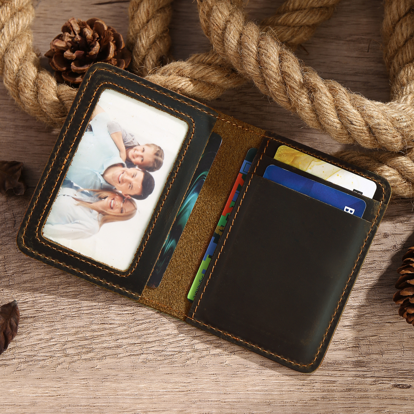 Cartera, billetera personalizada con 1 nombre y 1 letra monedero para hombre