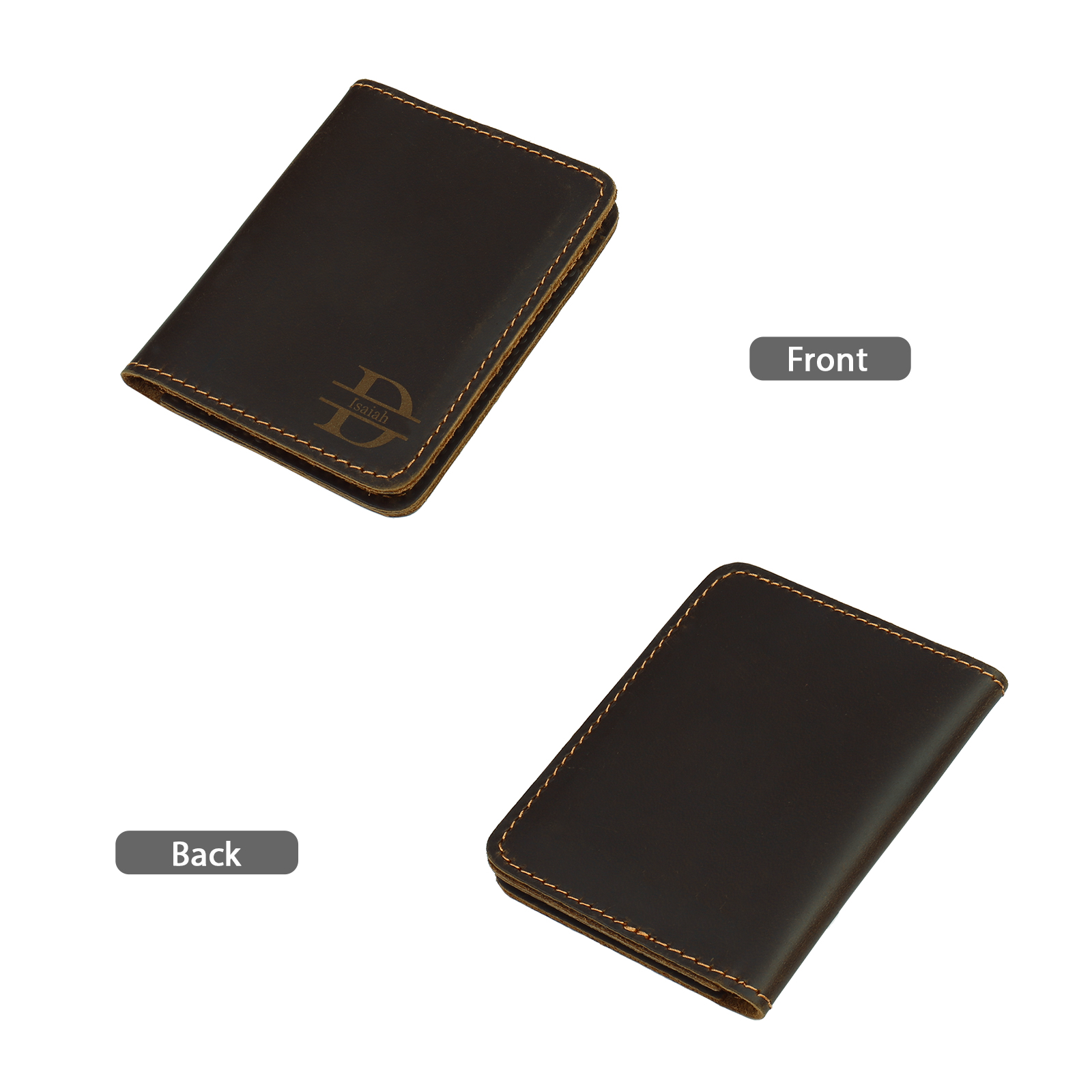 Cartera, billetera personalizada con 1 nombre y 1 letra monedero para hombre