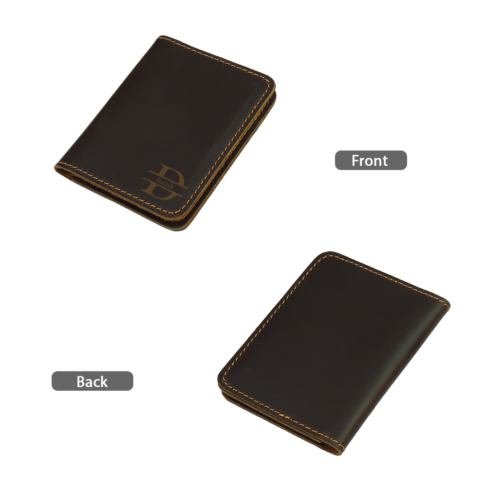 Cartera, billetera personalizada con 1 nombre y 1 letra monedero para hombre