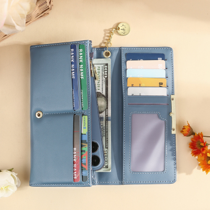 Cartera, billetera con 1 letra y foto personalizados monedero clásico para mujer | Jessemade