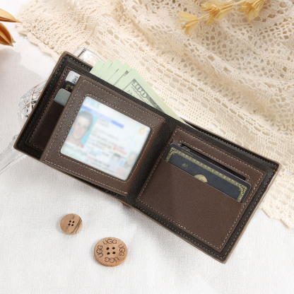 Cartera, billetera personalizada con 1 foto, 1 nombre y 1 letra monedero para hombre | Jessemade