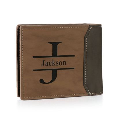 Cartera, billetera personalizada con 1 foto, 1 nombre y 1 letra monedero para hombre | Jessemade