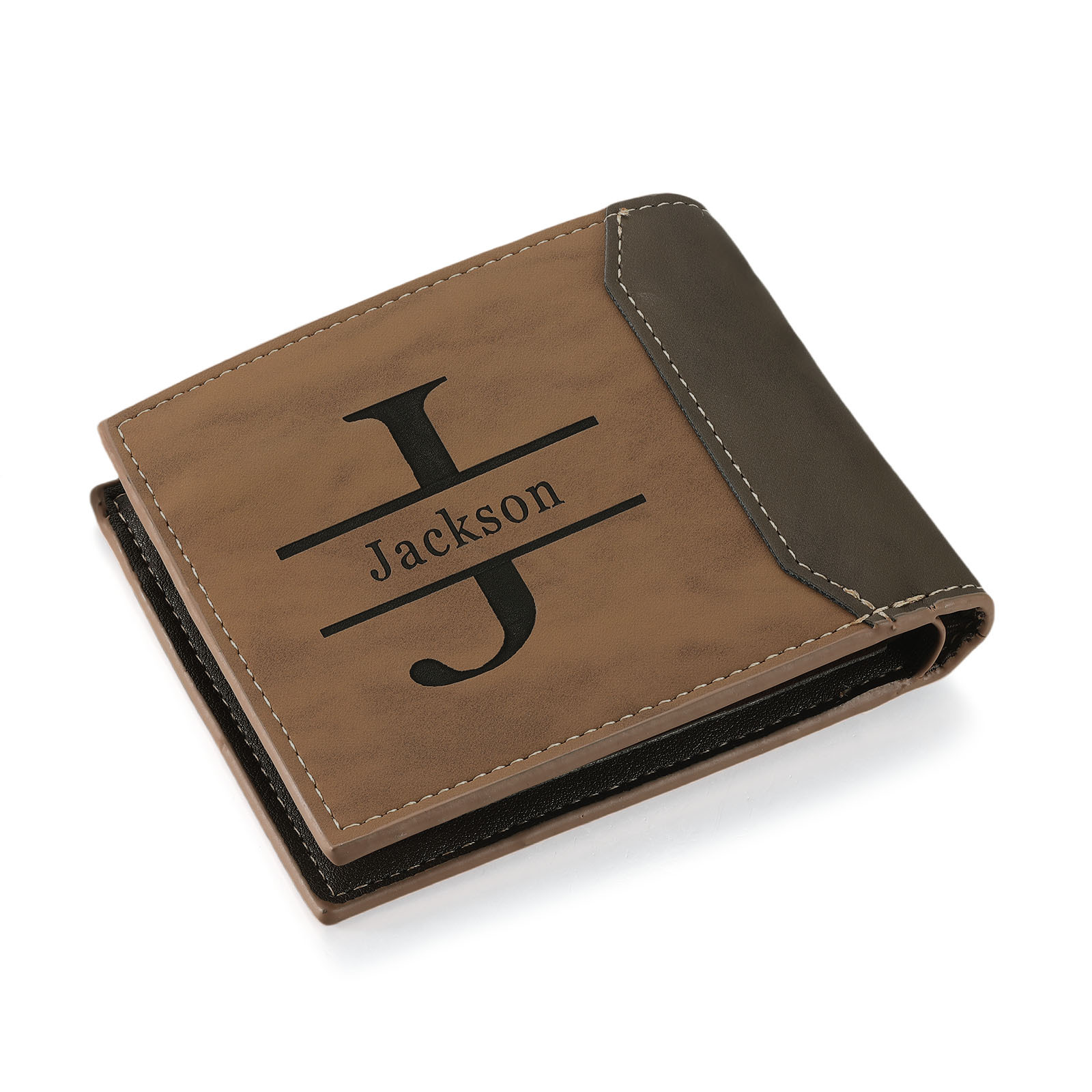 Cartera, billetera personalizada con 1 foto, 1 nombre y 1 letra monedero para hombre | Jessemade