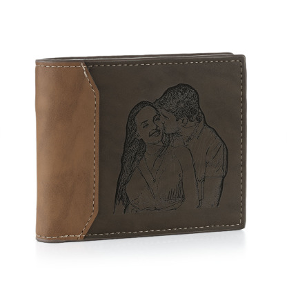 Cartera, billetera personalizada con 1 foto, 1 nombre y 1 letra monedero para hombre | Jessemade