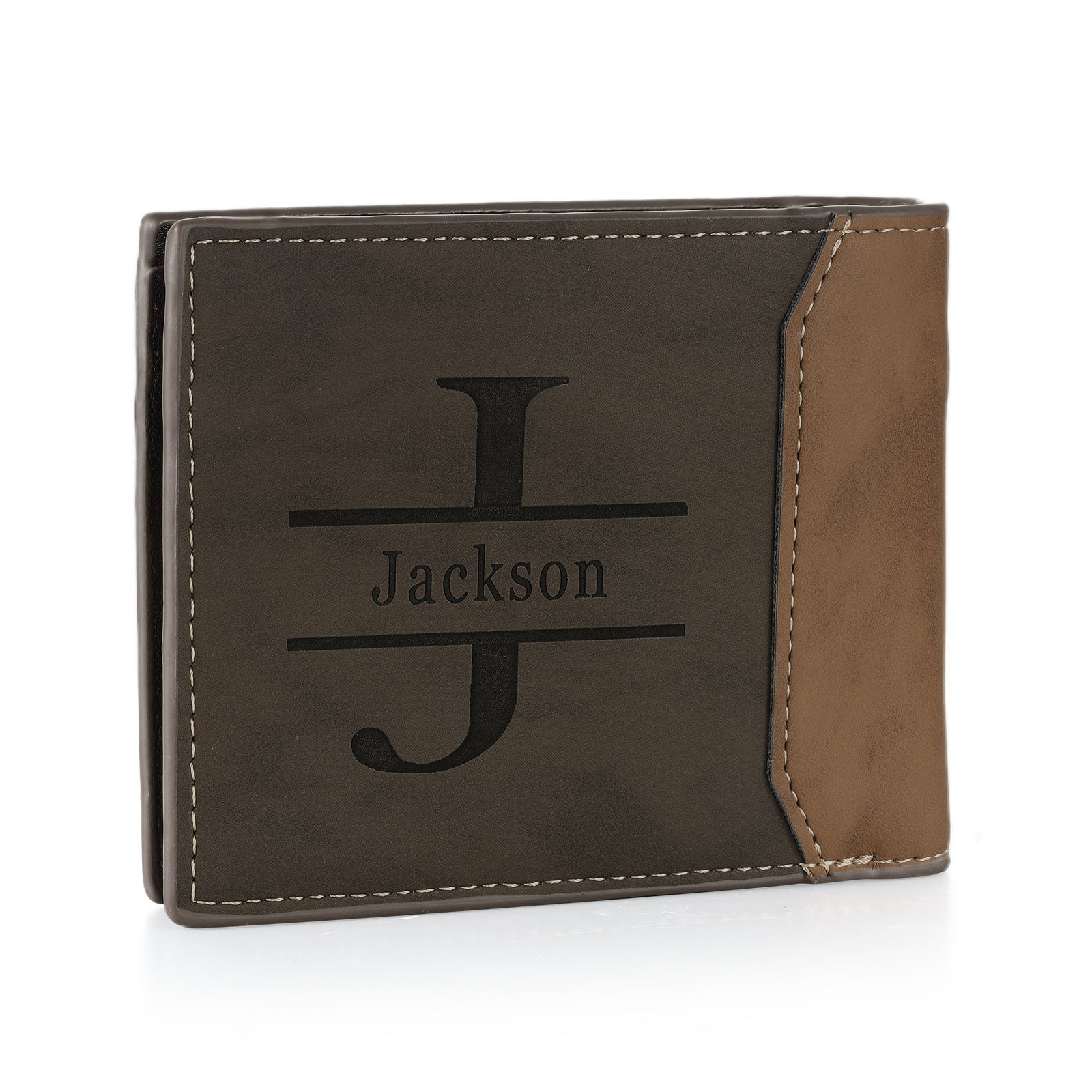 Cartera, billetera personalizada con 1 foto, 1 nombre y 1 letra monedero para hombre | Jessemade