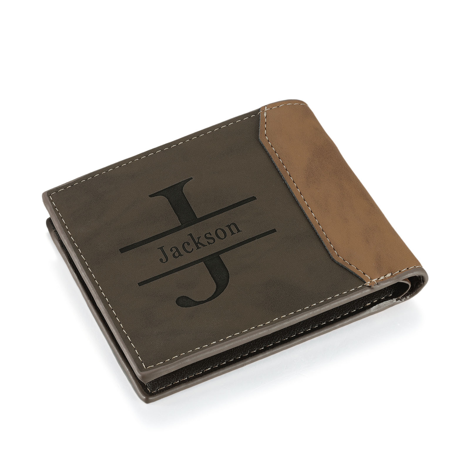 Cartera, billetera personalizada con 1 foto, 1 nombre y 1 letra monedero para hombre | Jessemade