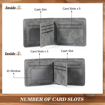 Cartera, billetera multifuncional personalizada con 1 foto, 1 nombre y 1 letra monedero para hombre | Jessemade