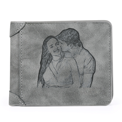 Cartera, billetera multifuncional personalizada con 1 foto, 1 nombre y 1 letra monedero para hombre | Jessemade
