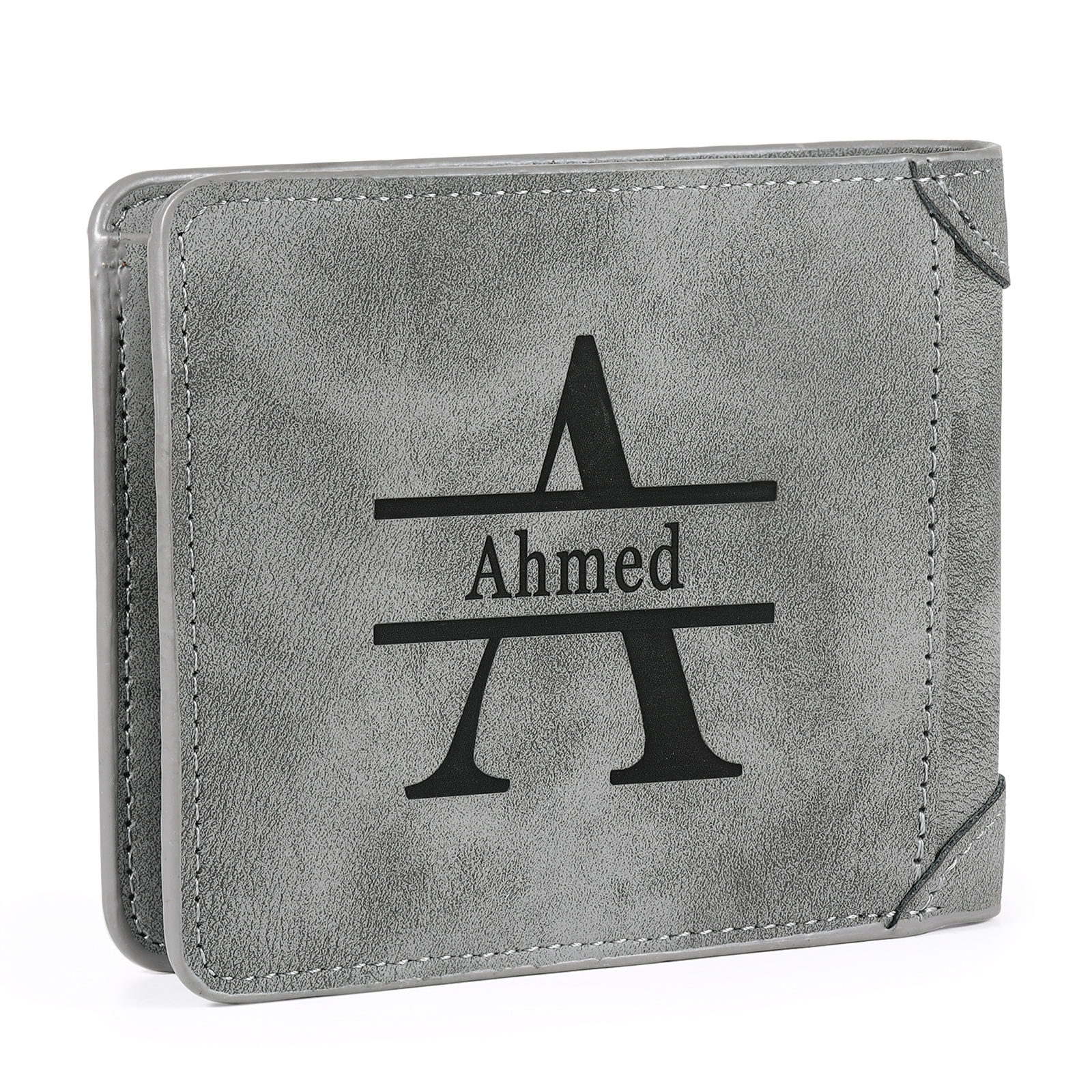 Cartera, billetera multifuncional personalizada con 1 foto, 1 nombre y 1 letra monedero para hombre | Jessemade