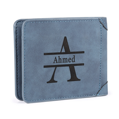 Cartera, billetera multifuncional personalizada con 1 foto, 1 nombre y 1 letra monedero para hombre | Jessemade