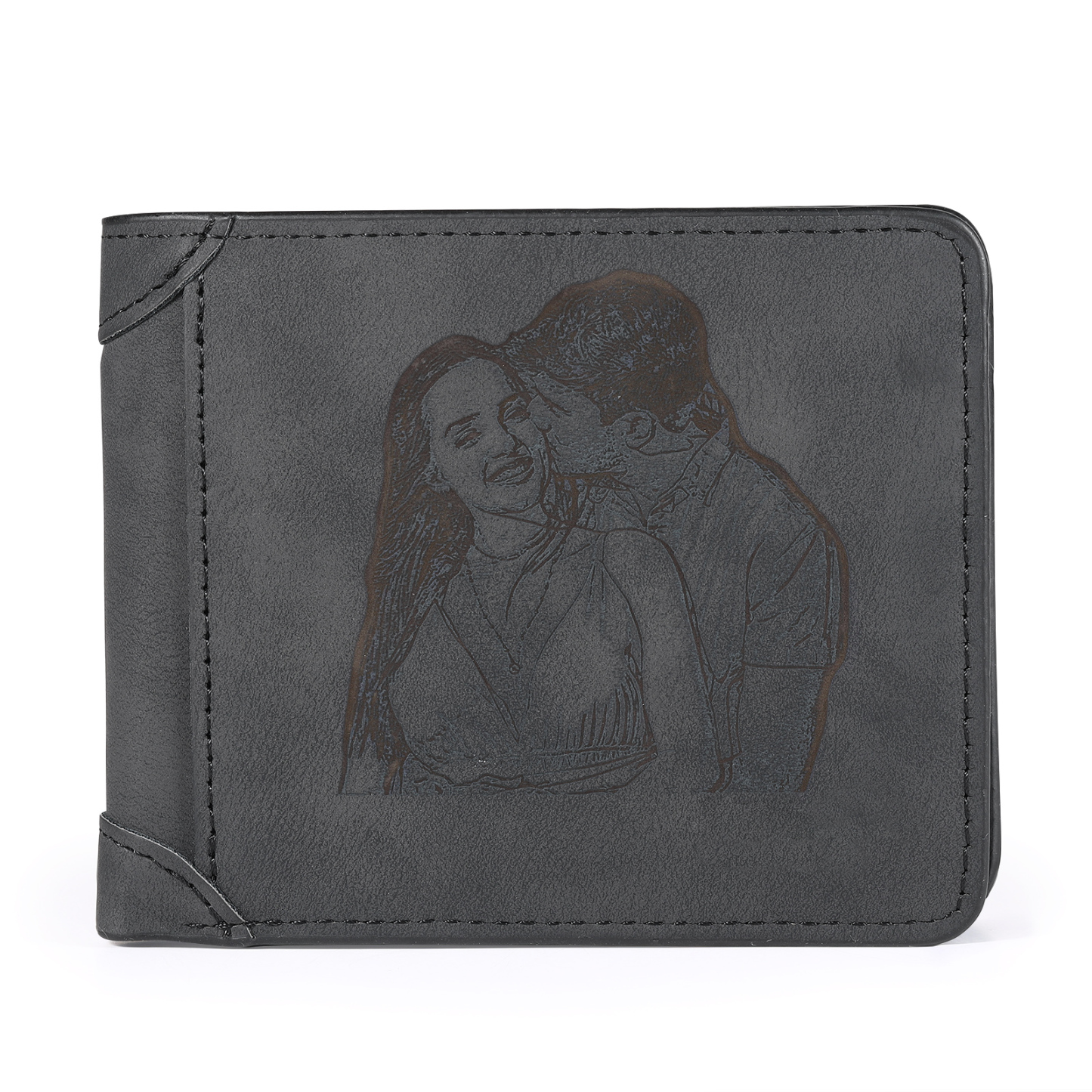 Cartera, billetera multifuncional personalizada con 1 foto, 1 nombre y 1 letra monedero para hombre | Jessemade