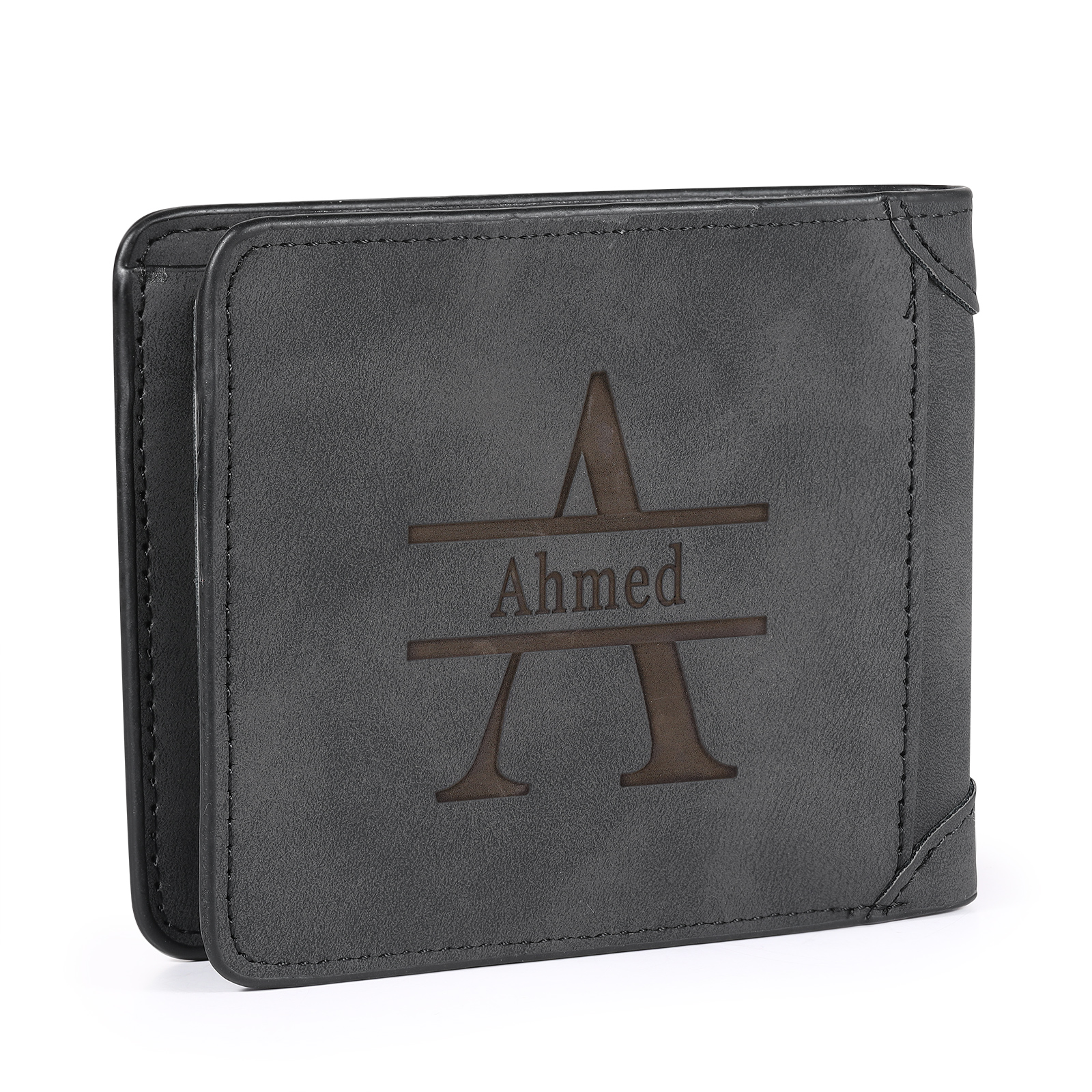 Cartera, billetera multifuncional personalizada con 1 foto, 1 nombre y 1 letra monedero para hombre | Jessemade