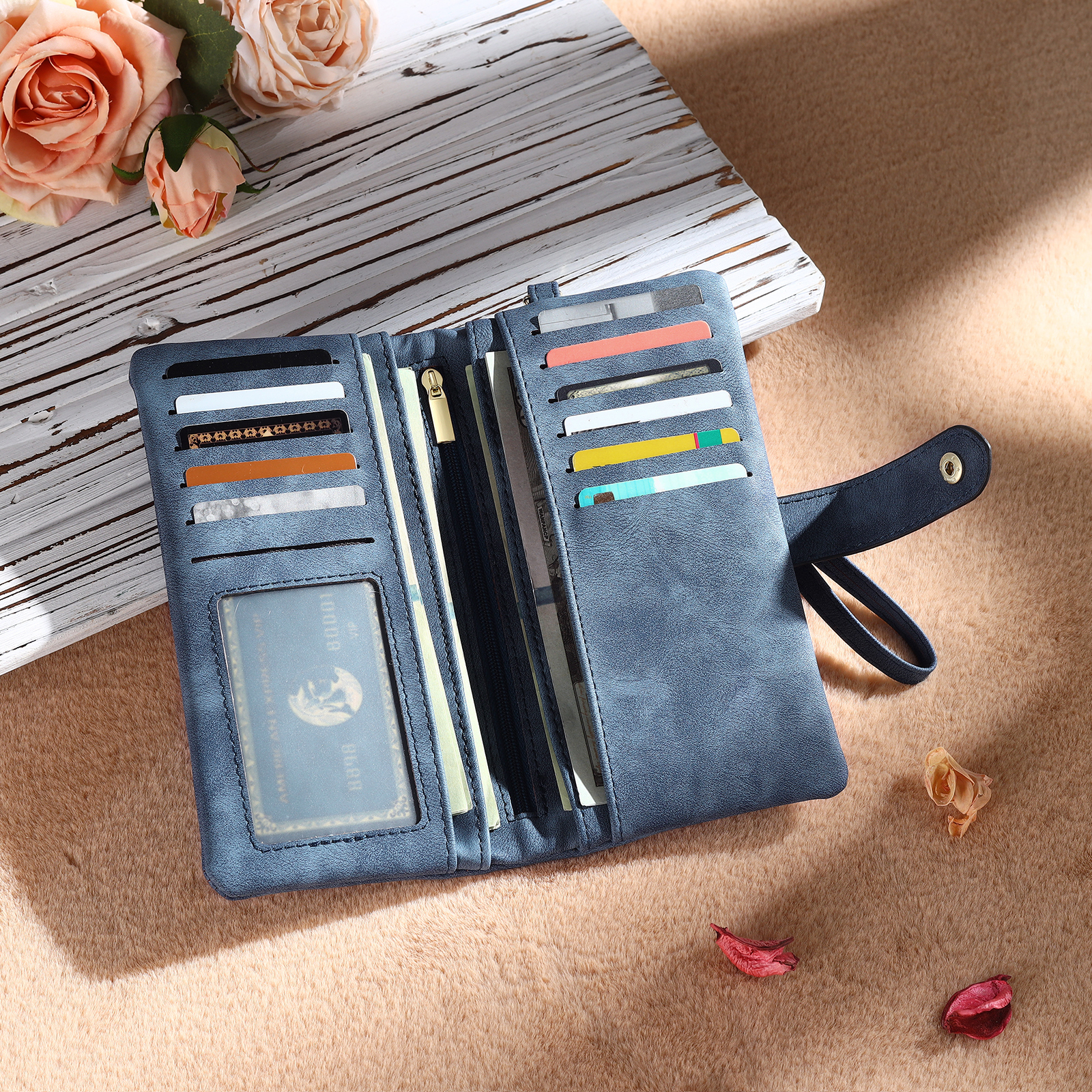 Cartera, billetera con nombre y flor de nacimiento personalizados monedero clásico para mujer | Jessemade