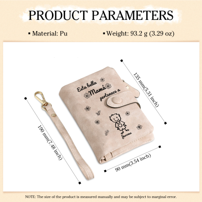 A mi mamá-Cartera, billetera con dibujos seleccionados 1 nombre personalizado monedero clásico para mujer | Jessemade