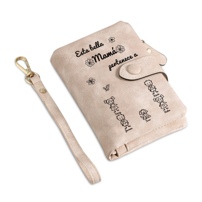 A mi mamá-Cartera, billetera con dibujos seleccionados 5 nombres personalizados monedero clásico para mujer | Jessemade