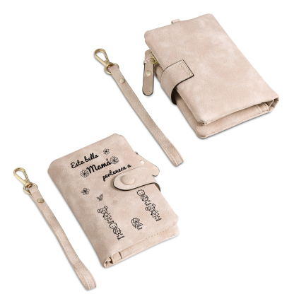 A mi mamá-Cartera, billetera con dibujos seleccionados 5 nombres personalizados monedero clásico para mujer | Jessemade