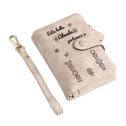 A mi abuela-Cartera, billetera con dibujos seleccionados 5 nombres personalizados monedero clásico para mujer | Jessemade