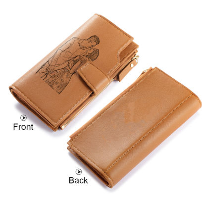 Cartera, billetera con botón con foto personalizada monedero clásico para mujer | Jessemade