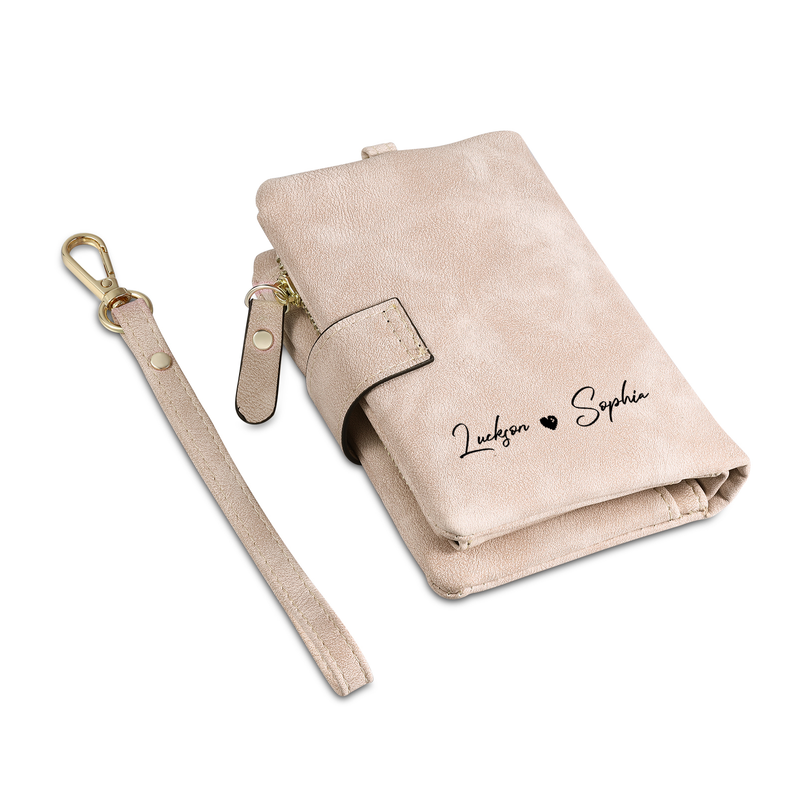 Cartera, billetera matorral de flores 2 nombres y texto personalizados monedero clásico para mujer | Jessemade