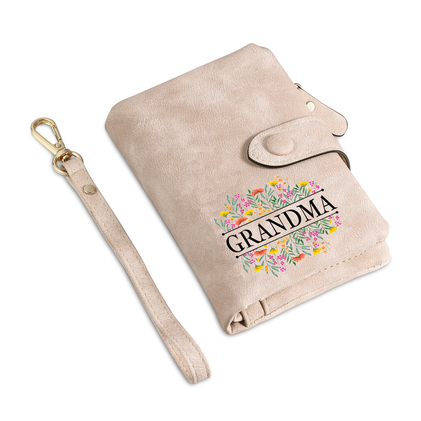 Cartera, billetera matorral de flores 2 nombres y texto personalizados monedero clásico para mujer | Jessemade