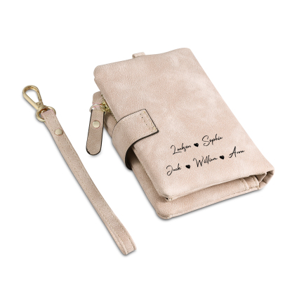 Cartera, billetera matorral de flores 5 nombres y texto personalizados monedero clásico para mujer | Jessemade