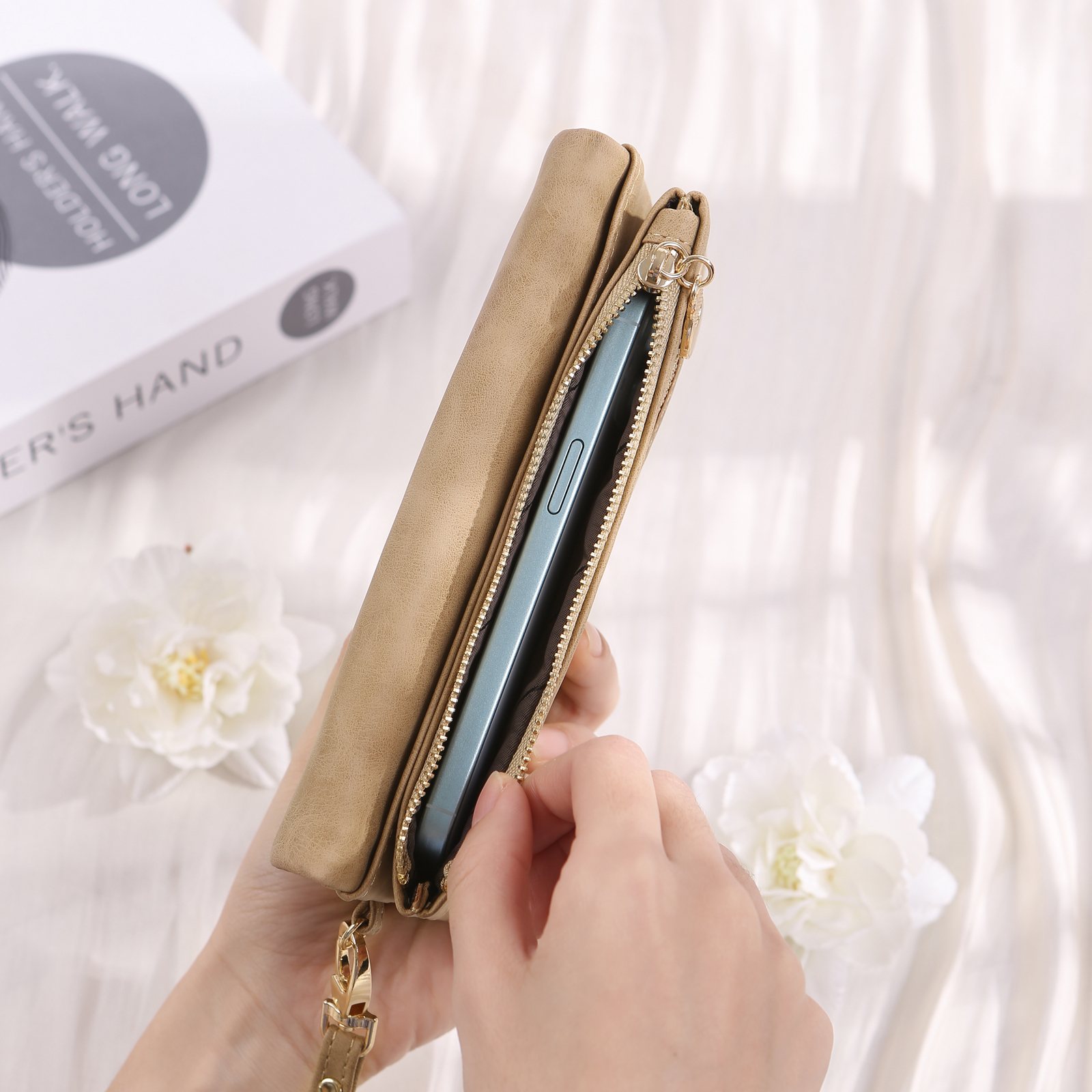 Cartera, billetera con correa con nombre y flor de nacimiento personalizados monedero clásico para mujer | Jessemade