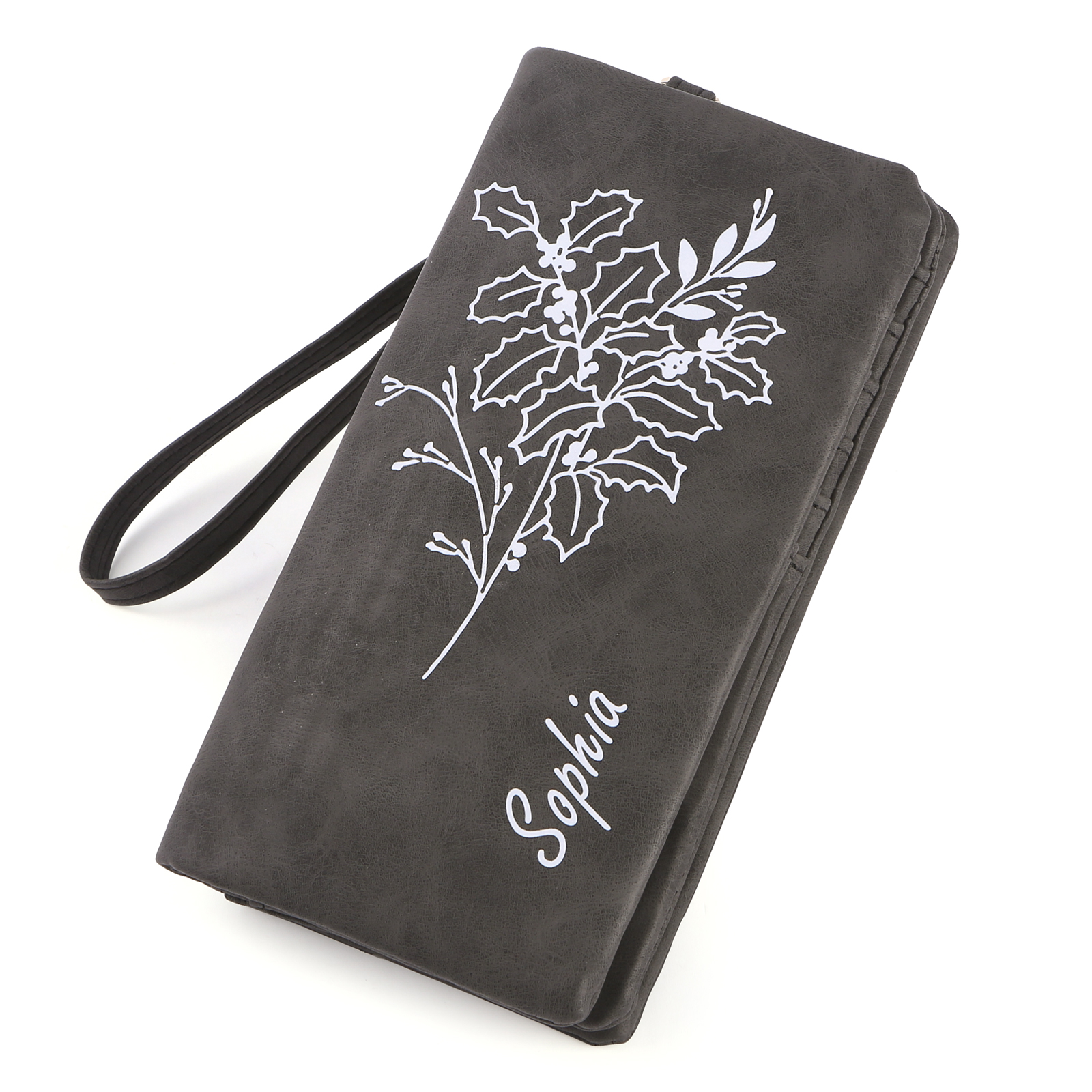 Cartera Personalizada para Mujer con Nombre y Flor de Nacimiento | Jessemade ES