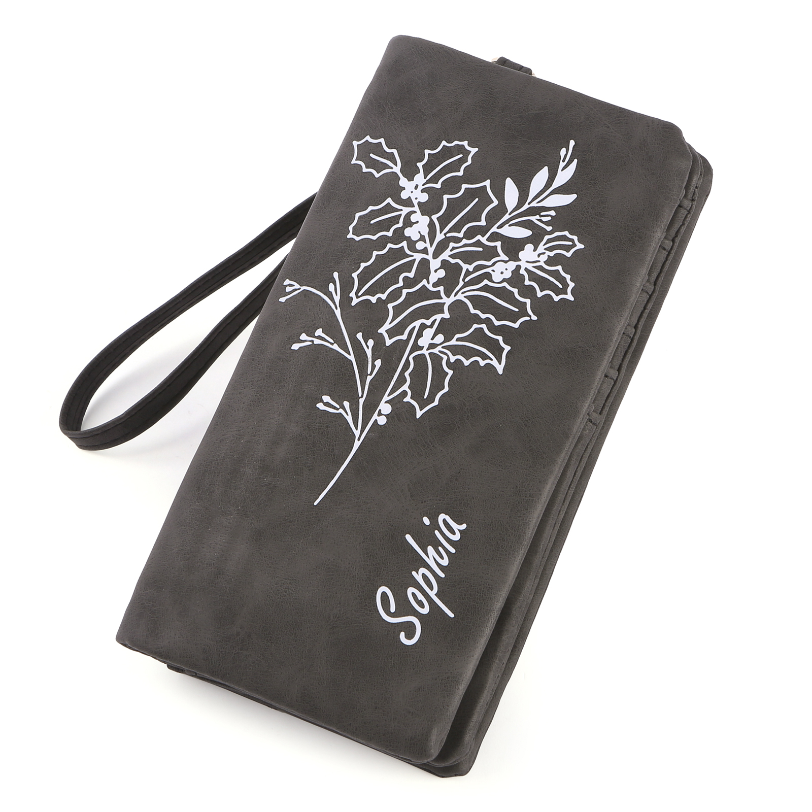 Cartera Personalizada para Mujer con Nombre y Flor de Nacimiento | Jessemade ES