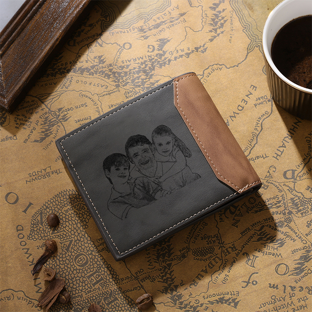 A mi papá-Cartera puño con puño 2-5 nombres y foto personalizados billetera clásica para hombre | Jessemade