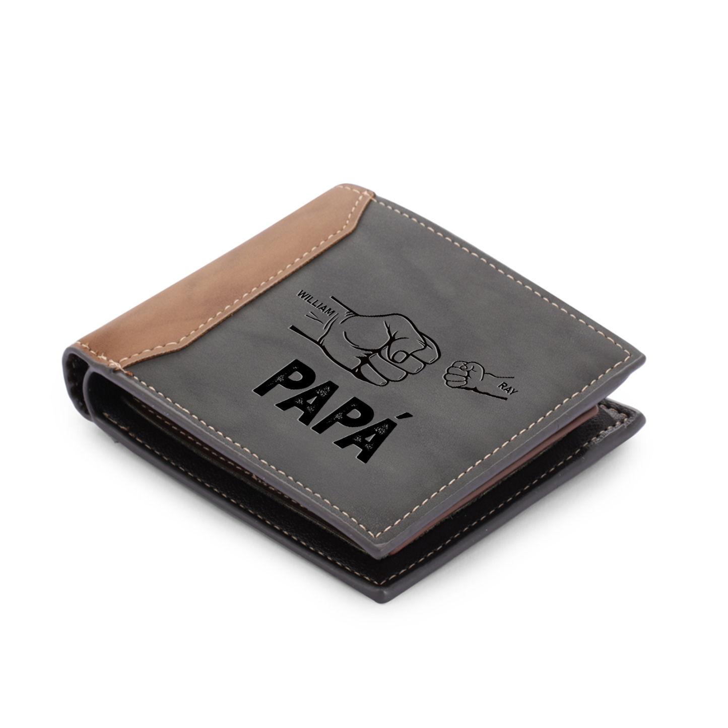 A mi papá-Cartera puño con puño 2-5 nombres y foto personalizados billetera clásica para hombre | Jessemade