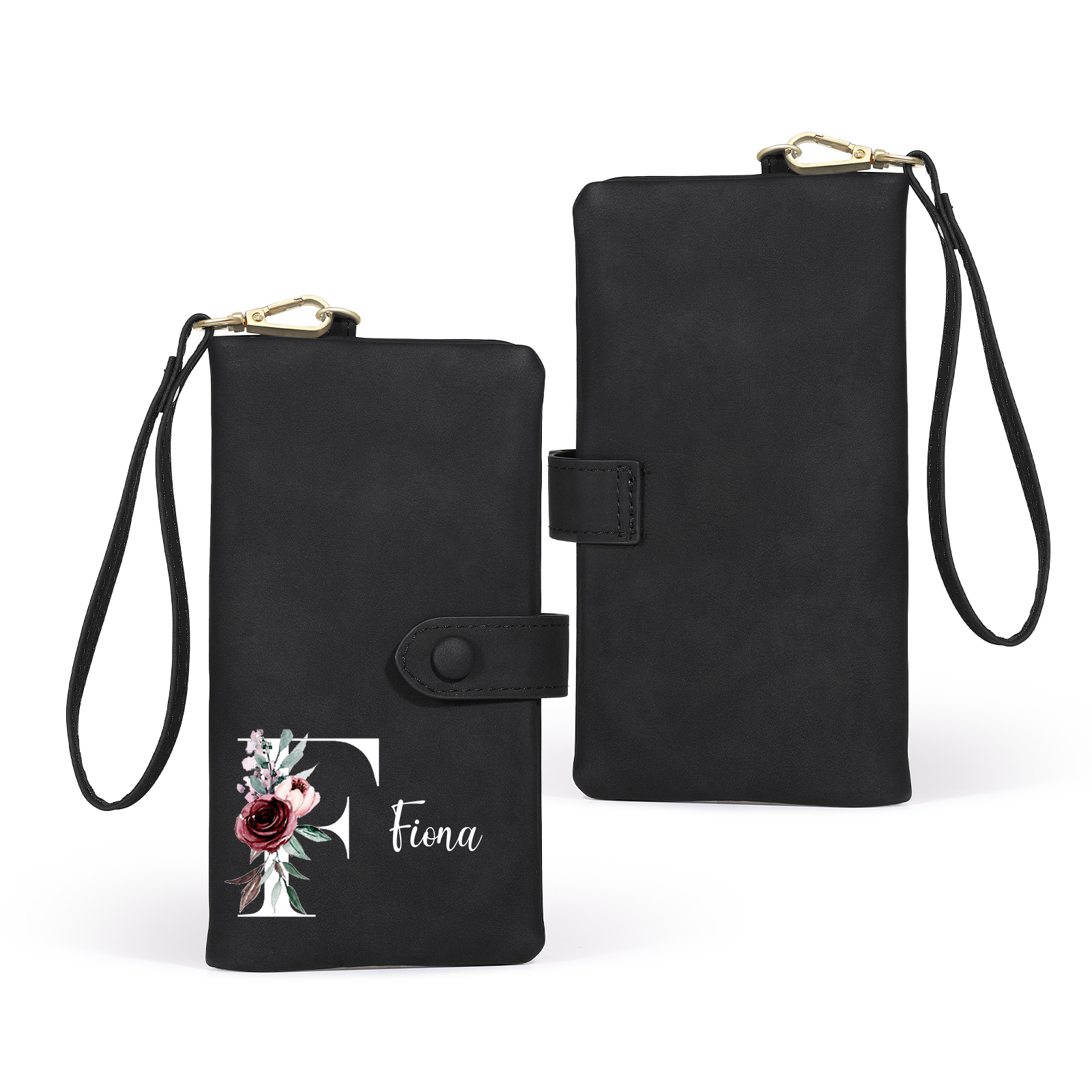 Cartera, billetera con 1 nombre e inicial personalizados monedero clásico para mujer | Jessemade