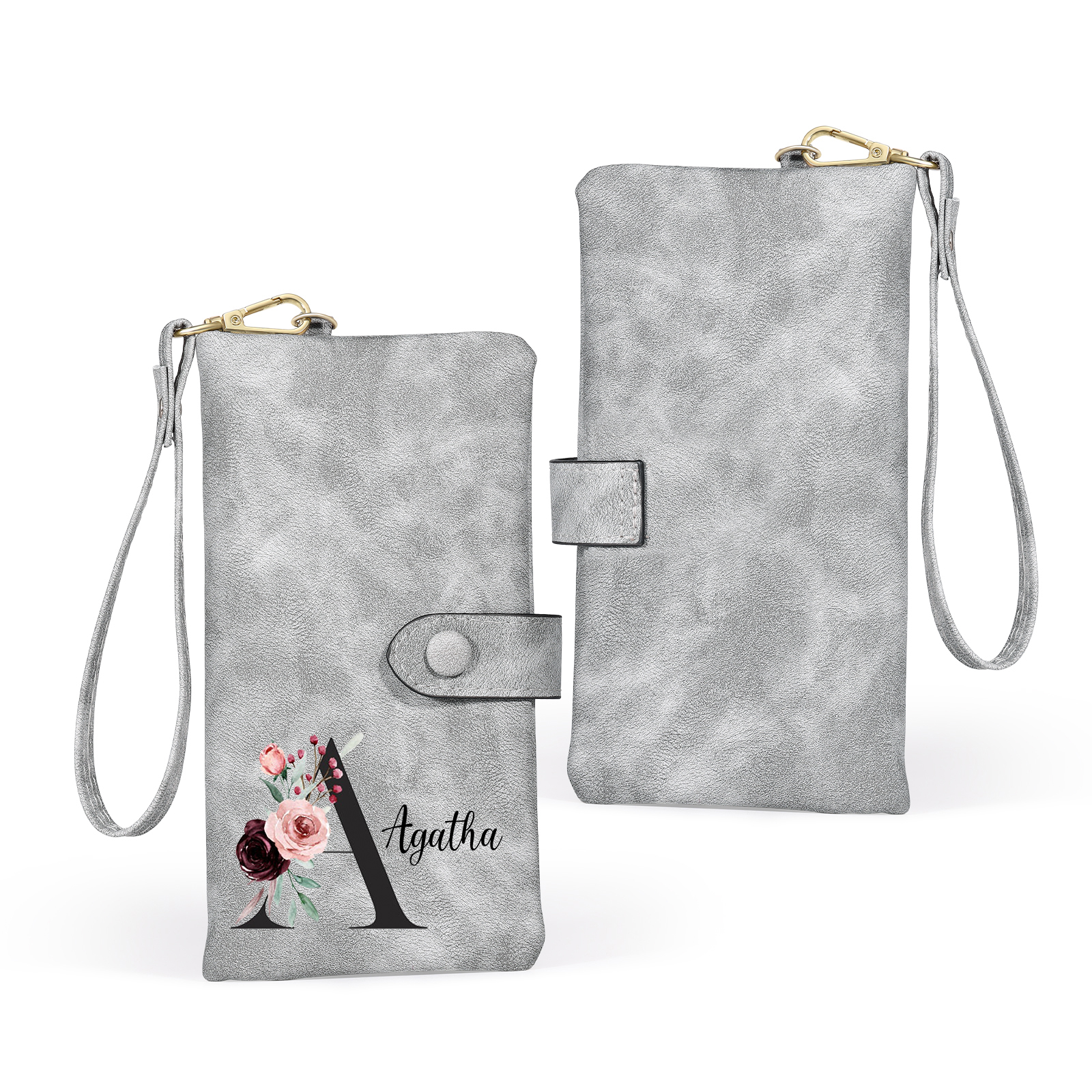 Cartera, billetera con 1 nombre e inicial personalizados monedero clásico para mujer | Jessemade