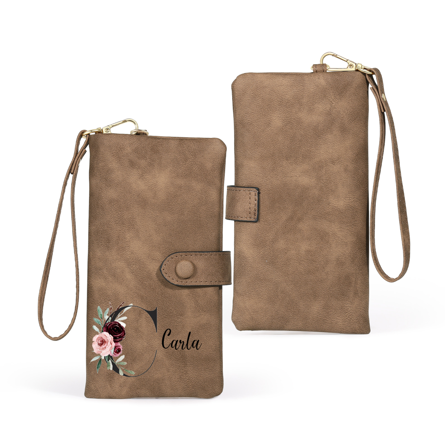 Cartera, billetera con 1 nombre e inicial personalizados monedero clásico para mujer | Jessemade