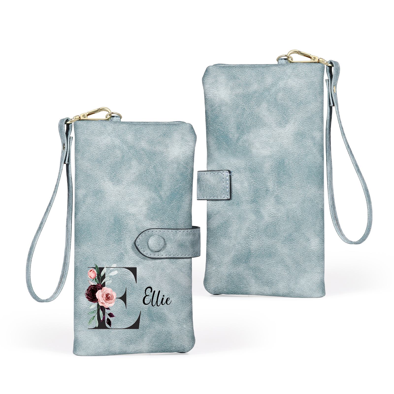 Cartera, billetera con 1 nombre e inicial personalizados monedero clásico para mujer | Jessemade