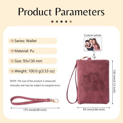 Cartera, billetera con bolsillos de monedas 1 foto personalizada monedero clásico para mujer