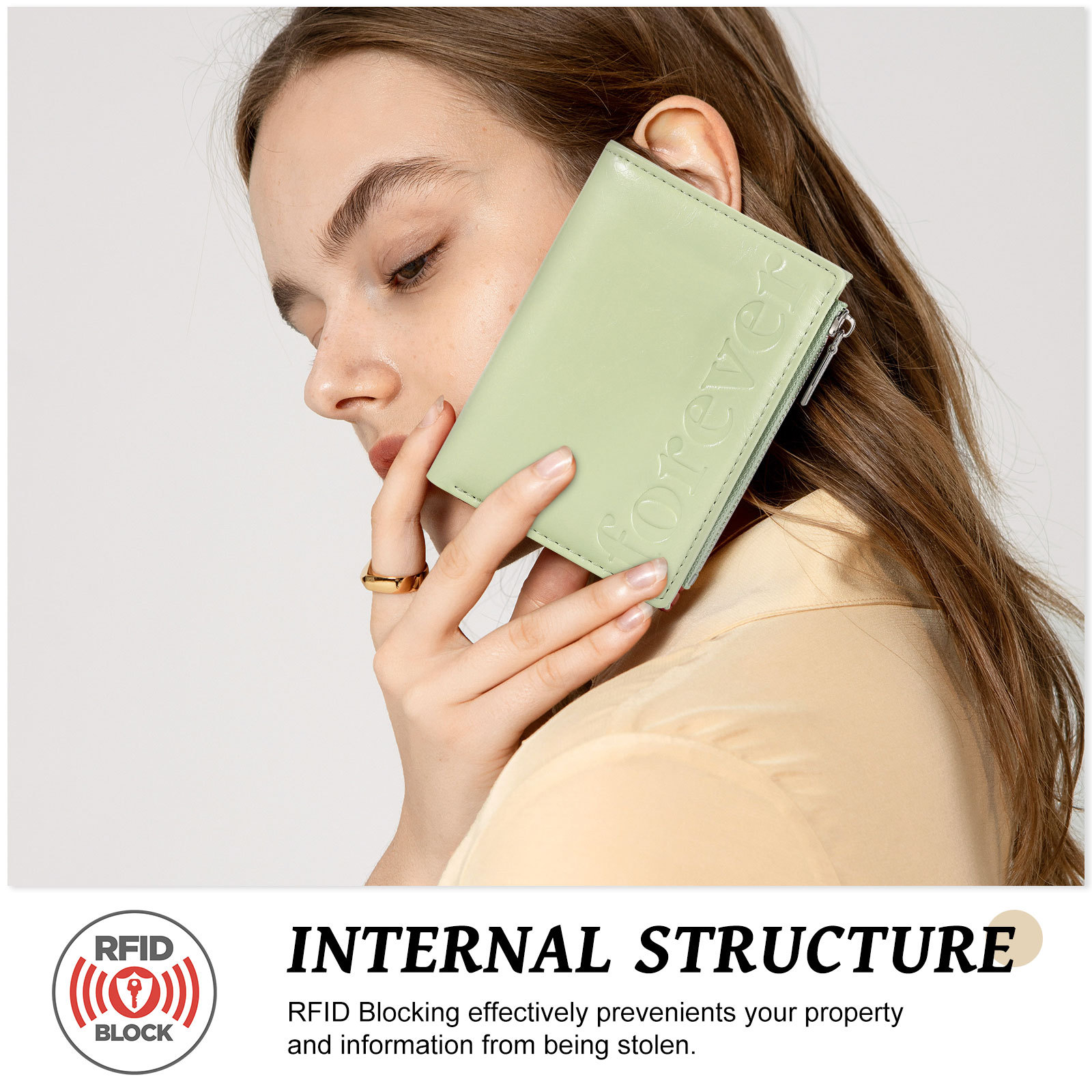 Cartera, billetera "forever" con 1 foto y texto personalizados monedero clásico para mujer | Jessemade