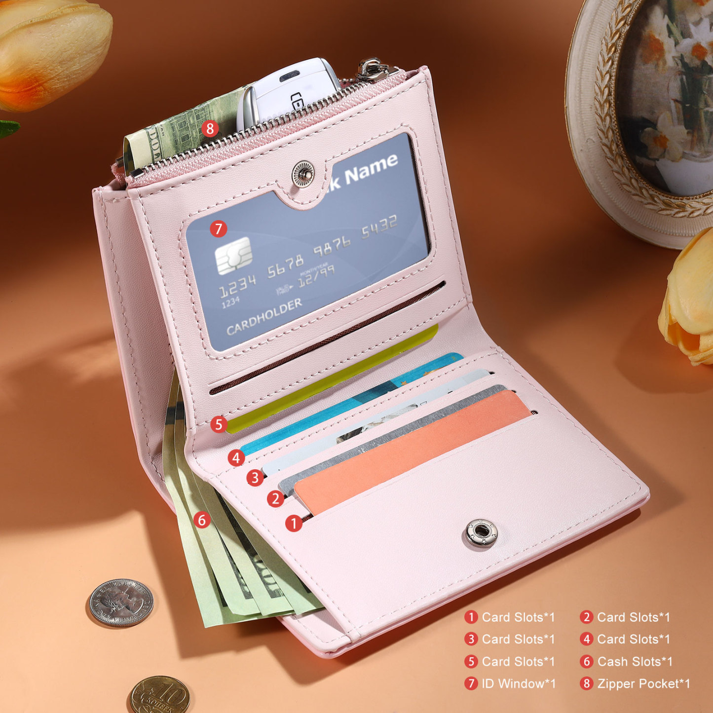 Cartera, billetera "forever" con 1 foto y texto personalizados monedero clásico para mujer | Jessemade