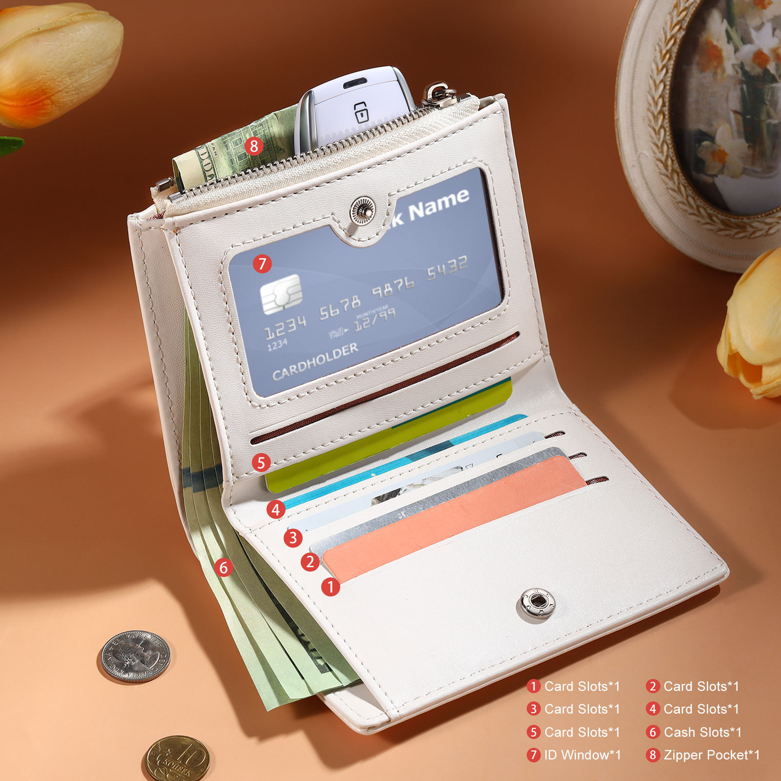 Cartera, billetera "forever" con 1 foto y texto personalizados monedero clásico para mujer | Jessemade