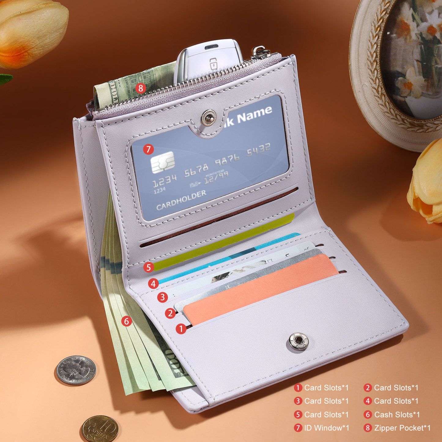 Cartera, billetera "forever" con 1 foto y texto personalizados monedero clásico para mujer | Jessemade