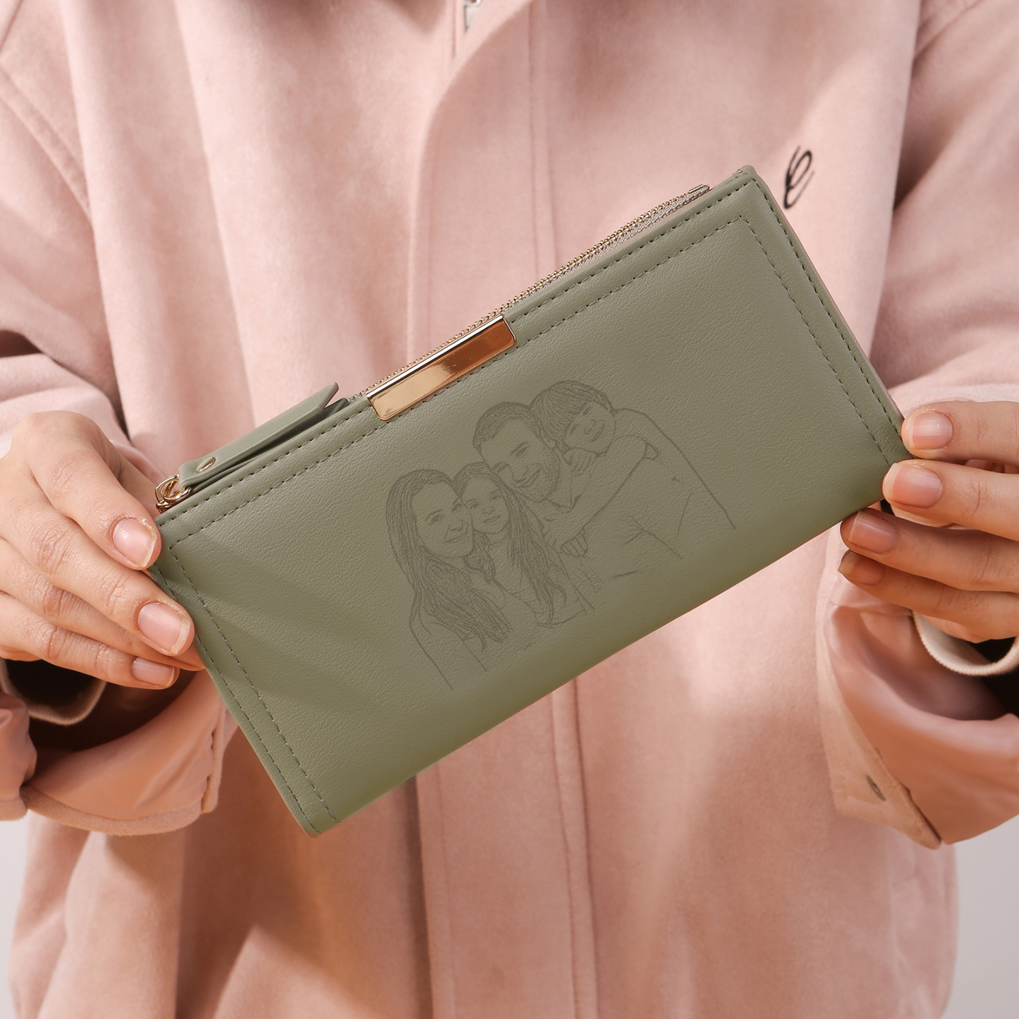 Cartera, billetera con bolsillo de monedas 1 foto personalizada monedero clásico para mujer | Jessemade