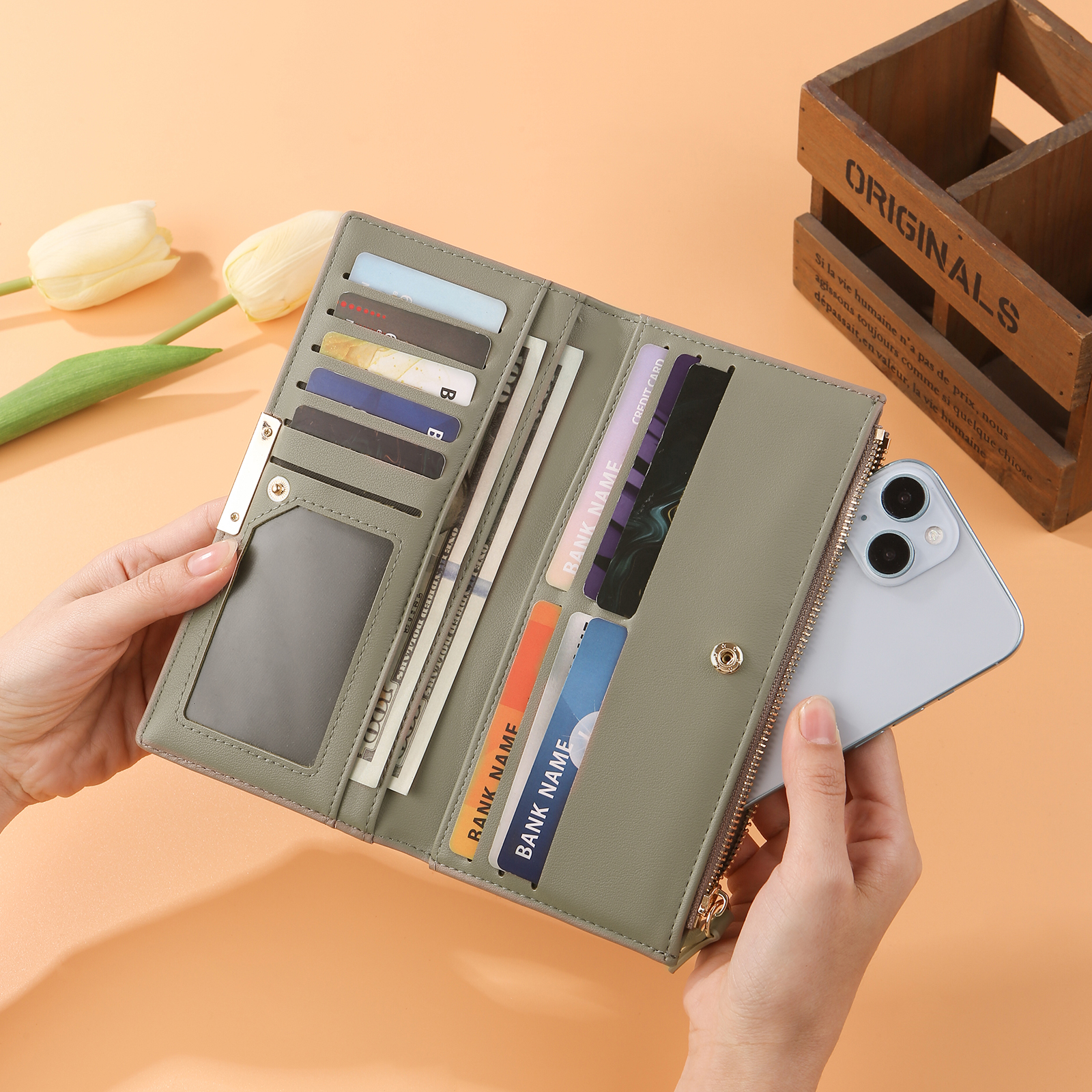 Cartera, billetera con bolsillo de monedas 1 foto personalizada monedero clásico para mujer | Jessemade