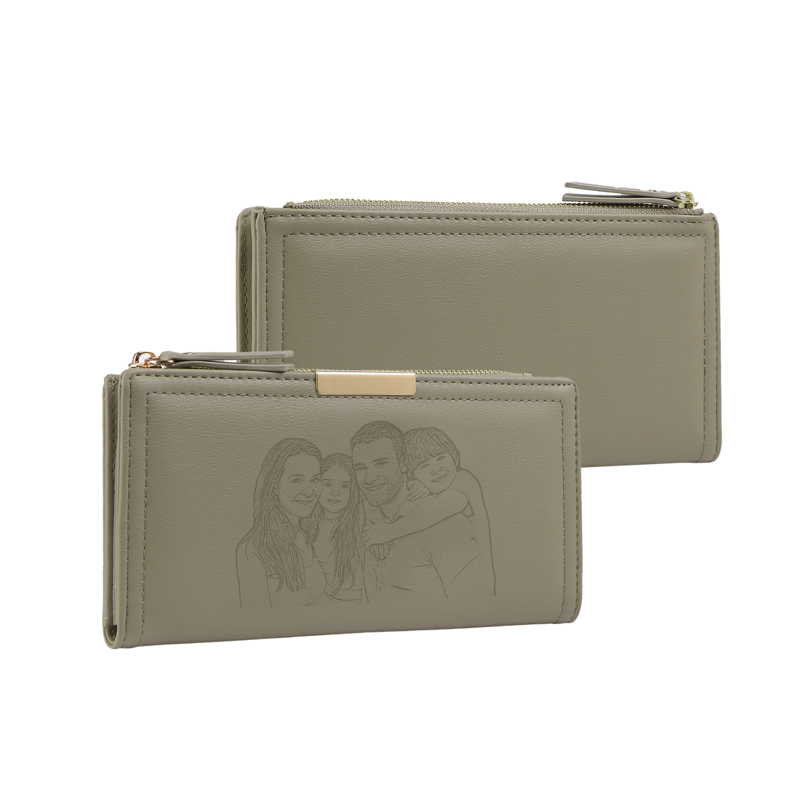 Cartera, billetera con bolsillo de monedas 1 foto personalizada monedero clásico para mujer | Jessemade