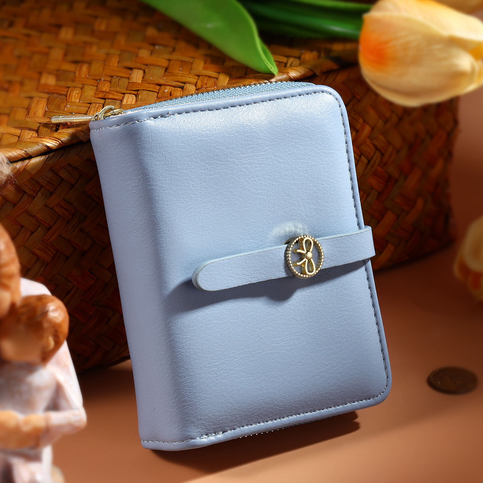 Cartera, billetera con cierre con 1 foto y texto personalizados monedero clásico para mujer | Jessemade