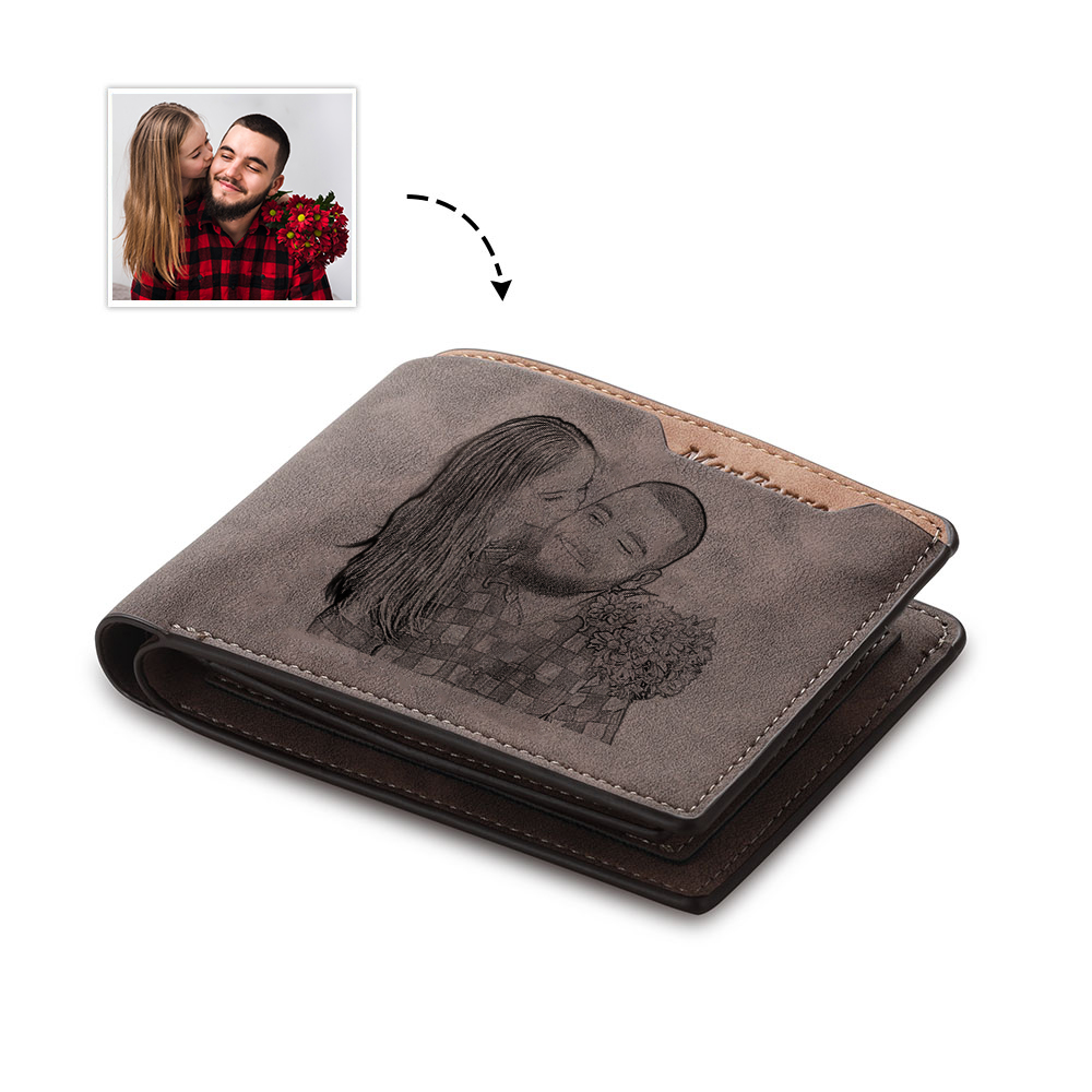 A mi papá-Cartera letra, texto, fecha y foto personalizados billetera clásica para hombre | Jessemade