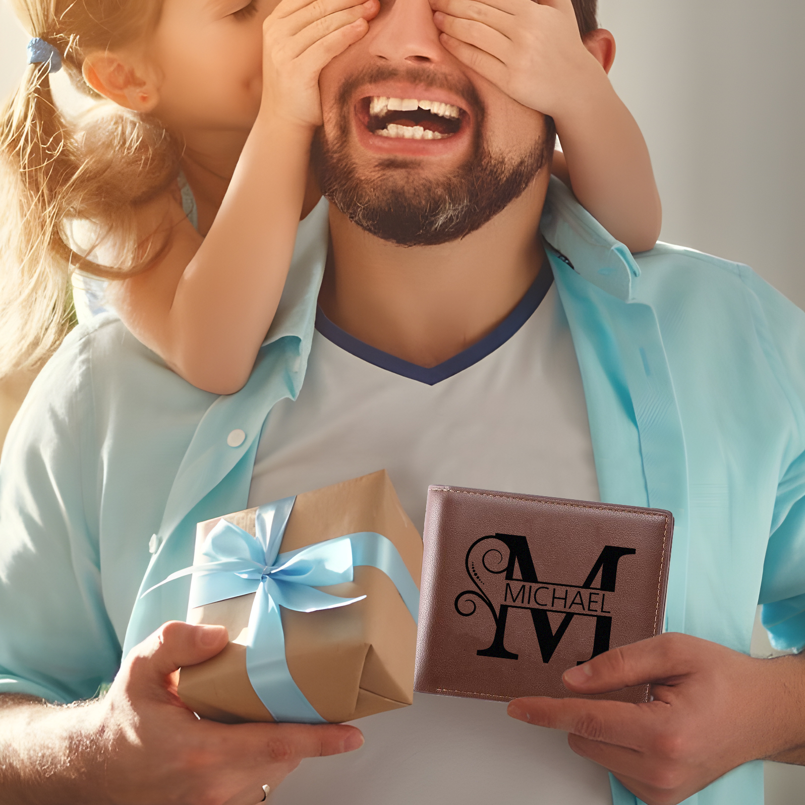 Cartera, billetera personalizada con 1 nombre e inicial monedero para hombre | Jessemade