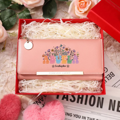 Regalo para Abuela – Cartera personalizada con nombres, diseño floral exclusivo y gran capacidad